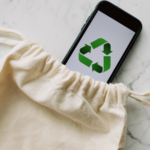 smartphone in eco friendly cloth case